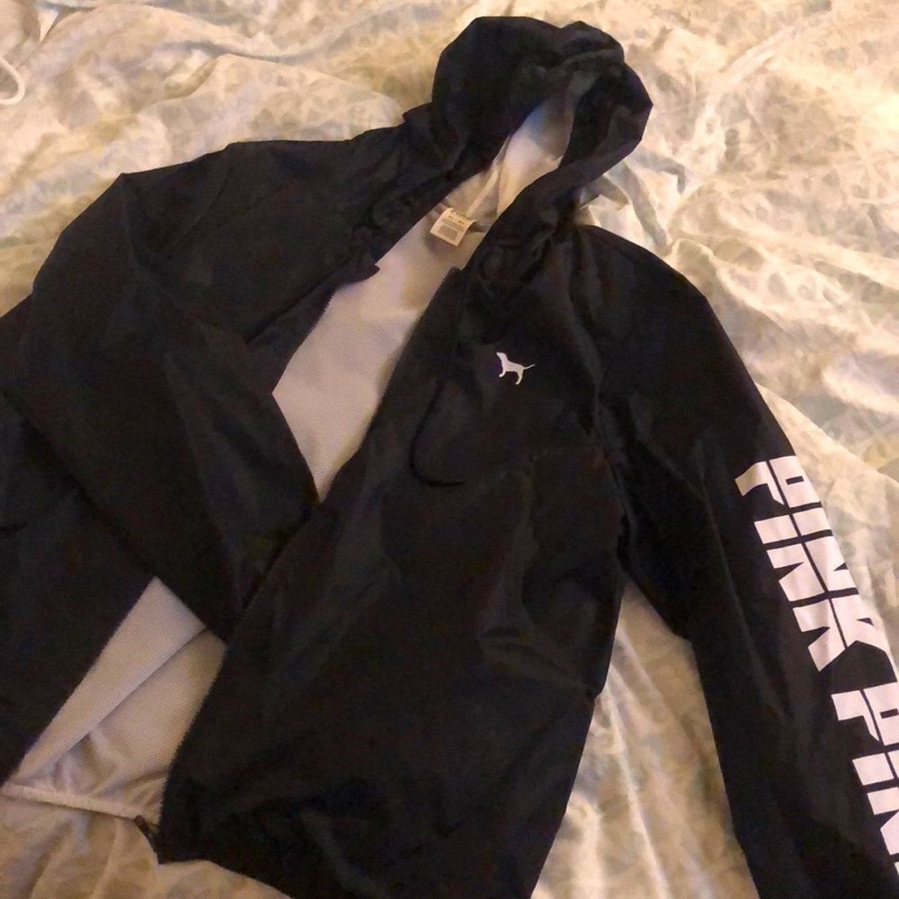 Black and white windbreak jacket From PINK